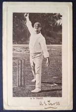 ALBERT TROTT AUSTRALIA & ENGLAND 5 TESTS 1895-99 AUTOGRAPHED CRICKET POSTCARD