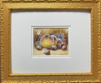 Worcester Obst. Gerahmtes Original Aquarell. Royal Worcester Künstler.
