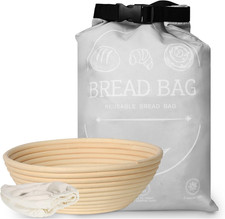 Banneton Sourdough Bread Proofing Basket Set   9 Inch round Natural Rattan Dough