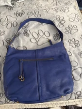 American Leather Co Summit Medium Zip Top Larger Hobo- New- Cobalt Blue