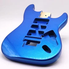 Metallic Blue Finish Guitar Poplar Wood Body Fit Strat ST with Floyd Rose Bridge