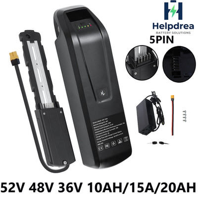 52V 48V 36V 10AH/15AH/20AH eBike Lithium Battery for Bicycle 0-2000W Motor 5-PIN