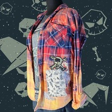 Polly Esther Ombre Plaid Flannel  Gothic Patches  Patchwork  Women  s Small