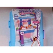 Deser Walizka Plecak 3 w 1 Zestaw do zabawy 31 szt. Lody Sklep Zabawka Niebieski Fioletowy