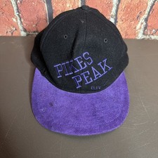 Vintage Pikes Peak Elev. 14, 110 Ft. Hat Colorado Rocky Mountains Purple Black