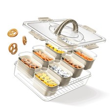 Cook With Color 8-Compartment Snackle Box, Ch...