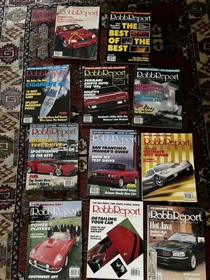 Robb Report Magazine Lot 11 Issues 1990s Ferrari BMW Porsche Luxury Cars