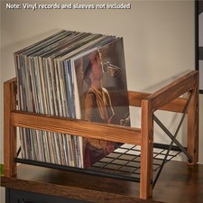 Vinyl Record Holder Modern Wooden Storage Stand Fits 7"  12" Album File Organizer