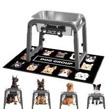 1.2 Gallon Elevated Dog Water Bowl, Height Adjustable 11  17'' Raised Stainless