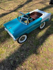 SCARCE ALL ORIGINAL FULL SIZE 1955 CHEVY CHEVROLET BEL AIR PEDAL CAR EX   