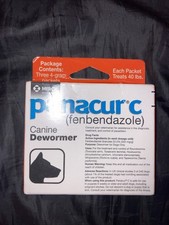 Panacur C 4 gram Canine 40lbs Dewormer Treatment 3 packets 
