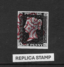 GB Victoria; 1840 1d Black: KILMARNOCK MALTESE CROSS: REPLICA