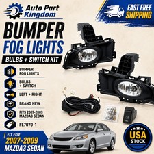Fits 2007-2009 Mazda3 Sedan Bumper Fog Lights W Bulbsswitch 2007-2009 Lr New
