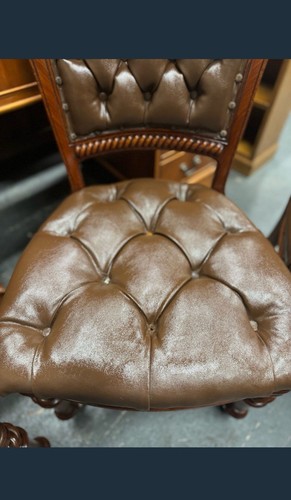 X6 Original Buttoned Backed Victorian Chairs From A Manor House In Scotland - Picture 16 of 18