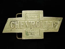 NG03126 VINTAGE 1970s **CHEVROLET** CAR COMPANY SOLID BRASS BARON BELT BUCKLE