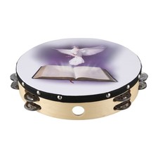 10 Inch Wooden Tambourine Bible Music Percussion Instrument Tambourine 5258