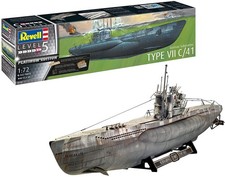REVELL, Deutsches U-Boot Typ VII C/41 zum Zusammenbauen und Lackieren, 1/72, ...