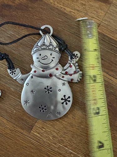 Avon 2er Set Ornamente Weihnachtsbaum und Schneemann Zinn mit Strass - Bild 2 von 9