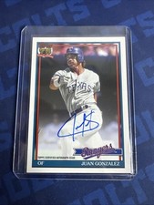 2026 Topps Juan Gonzalez 1991 Throwback Style Auto Texas Rangers