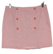 Vineyard Vines Seersucker Skirt Women s 8 Salmon Pink Striped Preppy New W Tags