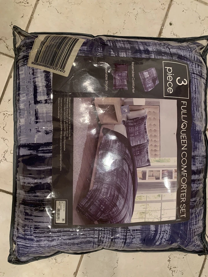 Edredón 3 Piezas Queen Y Denim Completo Azul/Blanco. nuevo minorista $80 Premium Foto 3 de 4