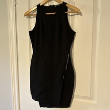 Zara Trafaluc Black Sleeveless Dress Medium Workwear Zipper 