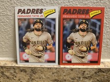 2026 Topps Heritage Fernando Tatis Jr. Red Border SP & Base #322 Padres