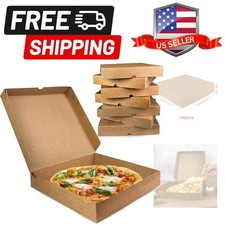 8 PCS Kraft Pizza Boxes 12x12x1.9 Inch Pizza Box For Homemade Pizzas Cake Coo...