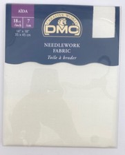 DMC Needlework Aida 18 Count Cotton Cross Stitch Fabric Off White