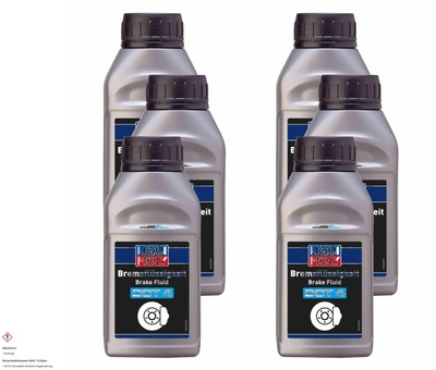 6x500 ml Liqui Moly Bremsflüssigkeit DOT 4 FMVSS 116 3 ISO 4925 Class SAE J 