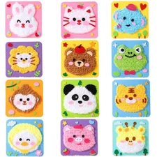 DIY Cartoon Animal Felt Craft Kit, Sewing kit Kid，Sewing Needle and Thread Pa...