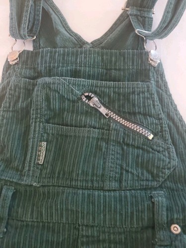 Vtg. Squeeze Jeans Hunter Green Corduroy Overalls Y2K 90'S Kids/Youth Small - Picture 7 of 17