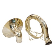 24" Bb Sousaphone Brass Wind Instrument with Mouthpeice Gig Bag for Marching.