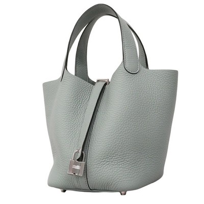 Hermes Picotin Lock PM handbag, Taurillon Clemence leather, pale b... GZl1ibnu