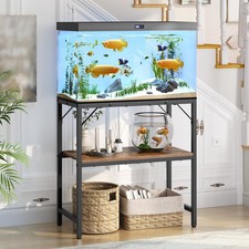 20 Gallon Fish Tank Stand, Aquarium Stand with 2-Tier Storage Shelves, Heavy ...