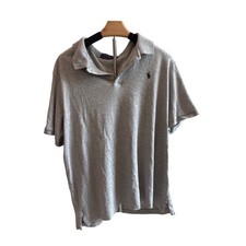 Polo Ralph Lauren Mens XL Classic Fit Heather Grey Cotton Short Sleeve Shirt