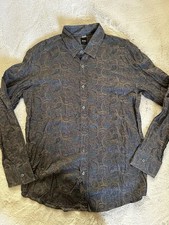 BOSS Hugo Boss Slim Fit Paisley Long Sleeve Button-Up Shirt XL