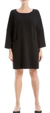 NEW! Max Studio Women's Black Contrast Stitch Mini Dress XS $168 Minimalist