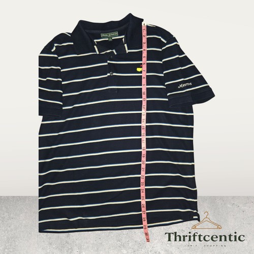 Polo a rayas Masters Collection para hombre talla grande azul - Imagen 2 de 3