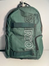 Burton Green Logo Skateboard/Snowboard Backpack Adj Straps Laptop EUC