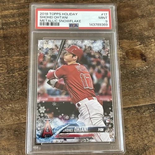 2018 Topps Holiday Metallic Snowflake Shohei Ohtani Batting Angels (RC) SP PSA 9