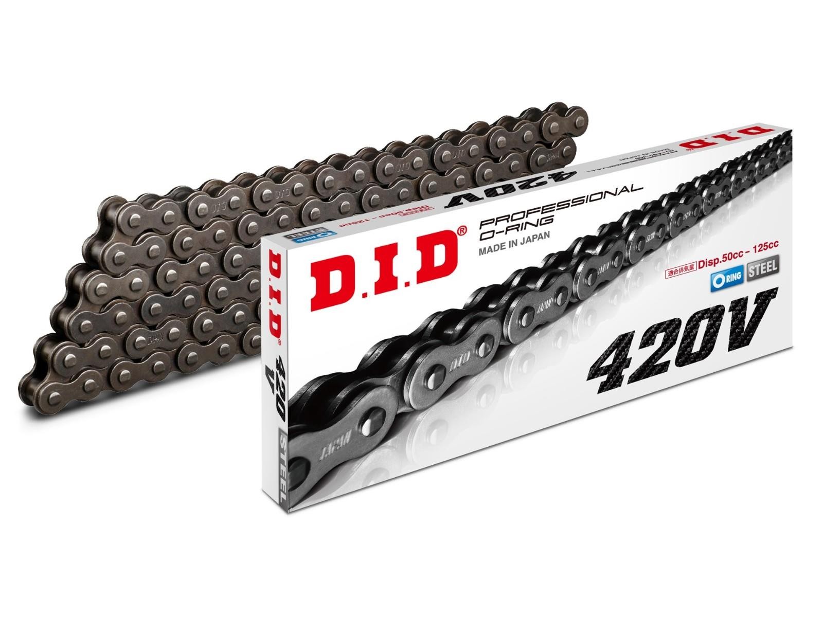 DID 420 V O-Ring Motorcycle Moped Chain B&B Open With Clip Lock Black 132