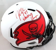 John Lynch Signed TB Bucs Authentic Lunar F/S Helmet w/SB Champs- Beckett W *Red