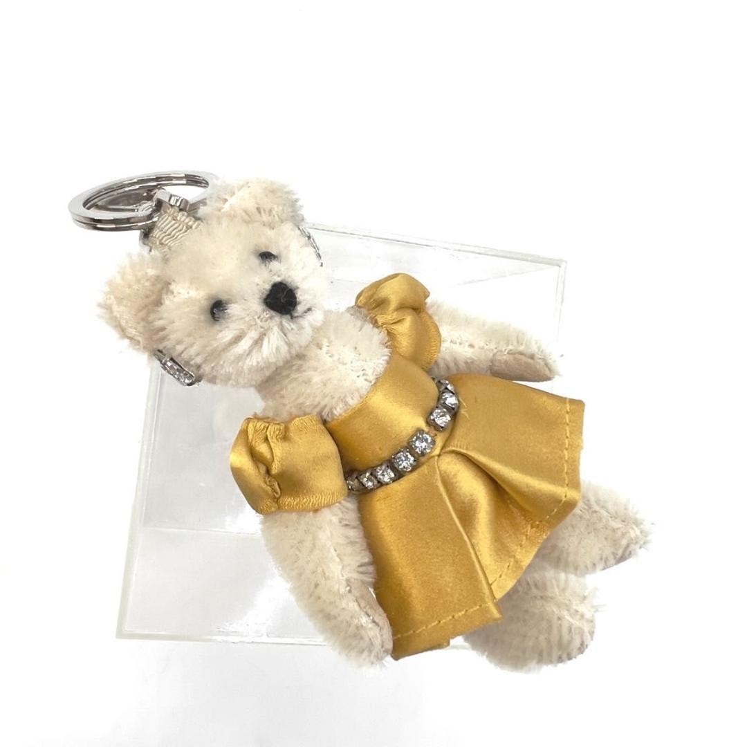 Prada Bear Charm Keychain Gold Dress with Box Used thumbnail 2