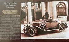 1927 - 1930 Cadillac Lasalle 10 Pg Review - 303 328 340