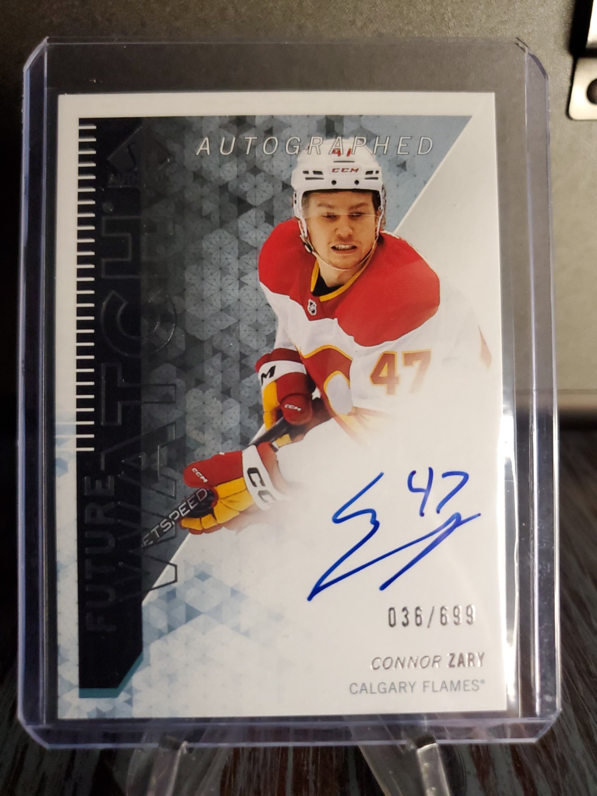 2023-24 Sp Authentic CONNOR ZARY Autographed Future Watch #156 /999 AUTO FLAMES