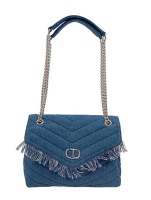 TWINSET MILANO Umhängetasche Mittel Damen Tasche blau Casual-Look