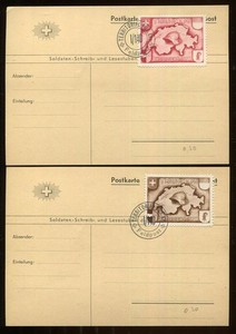 Switzerland Military card Territorial-Truppen  (Territorial Troops)  #98 & 100
