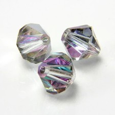 6mm Light Vitrail Crystal Bicone Czech Faceted Glass Beads 50 