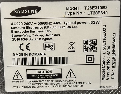 Samsung T28E310EX - 28" 60Hz Freeview HD LED TV - USB - HDMI - SCART INPUTS - Picture 4 of 7